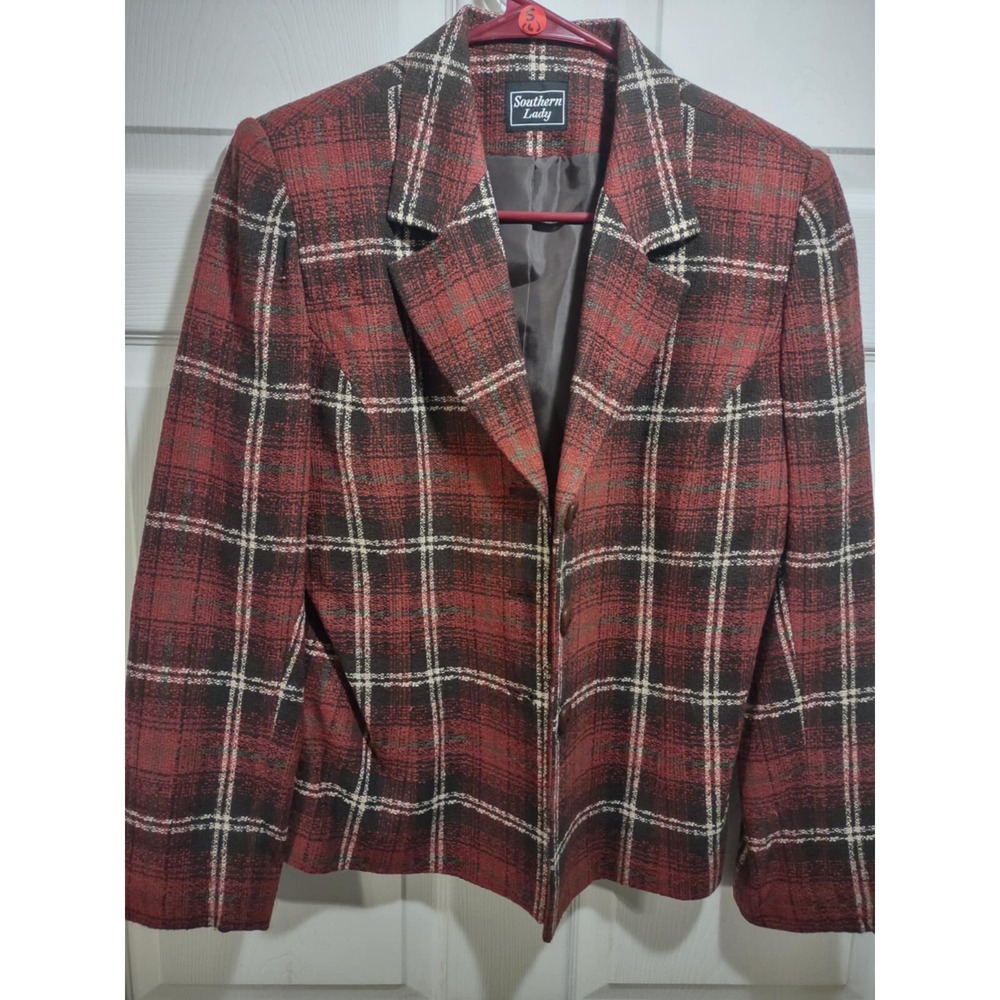 southern lady plaid blazer jacket‎ vintage  H39